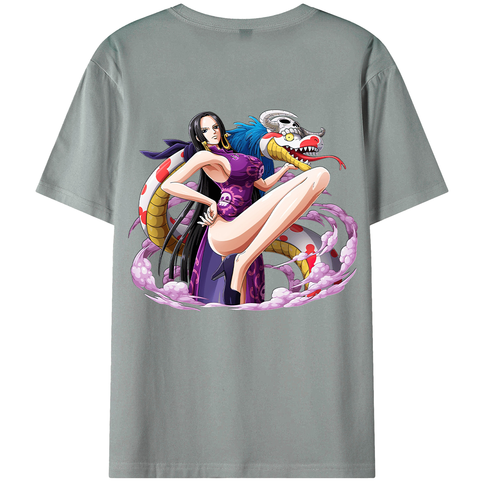 ワンピース ボア・ハンコック ONE PIECE Boa·Hancock 綿100％ メンズ半袖Tシャツ（バックプリント） 通気性